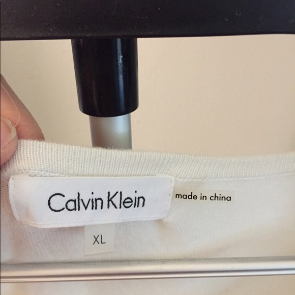 Ivory Calvin Klein Sweater with Sheer Sleeves - Picture 4 of 4